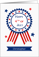 4th of July Patriotic Ribbon Customize card