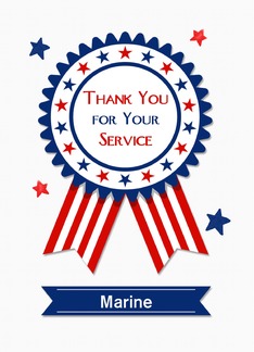 Thank You for Service Customize Patriotic Badge with Ribbon