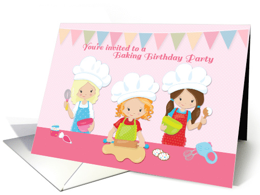 Baking Birthday Party Invitation for Girl card (1480350)