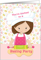 Baking Party Invitation with Baking Girl card