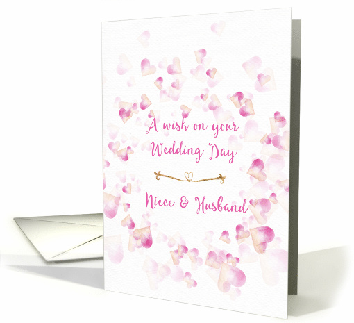 Wedding Congratulations Niece & Husband Pink Hearts card (1481456)