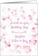 Wedding Congratulations Daughter & Son in Law Pink Hearts card