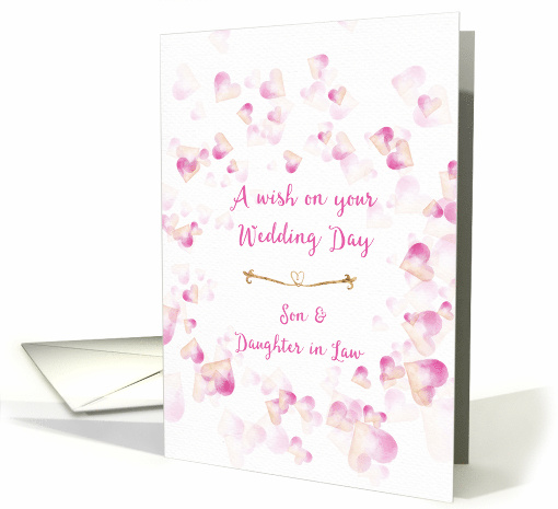 Wedding Congratulations Son & Daughter in Law Pink Hearts card