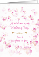 Wedding Congratulations Son & Daughter in Law Pink Hearts card
