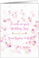 Wedding Congratulations Great Nephew & Wife Pink Hearts card