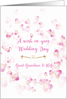 Wedding Congratulations Great Grandson & Wife Pink Hearts card