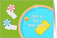 Summer Pool Party Invitation card