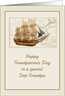 Step Grandpa on Grandparents Day Vintage Tall Ship card