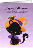 Halloween Kitty with Witch Costume for Great Granddaughter card