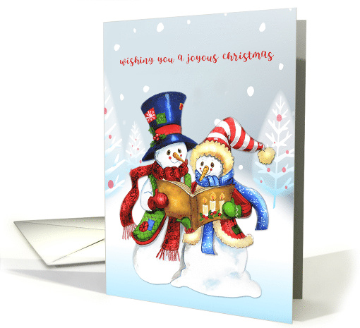 Caroling Snow Couple Joyous Christmas card (1484284)