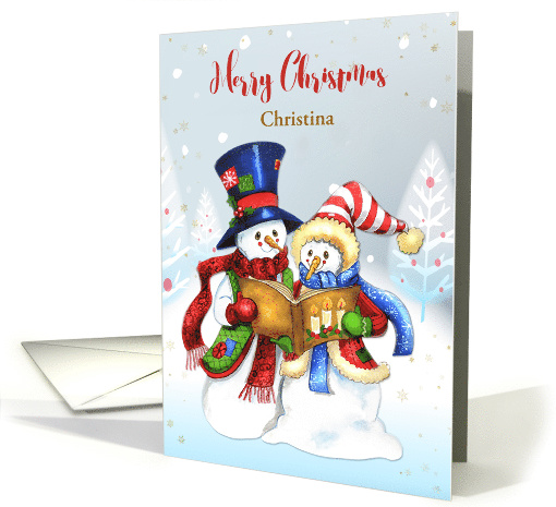 Caroling Snow People Merry Christmas card (1484580)