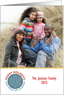 Happy Holiday Snowflake Custom Photo card