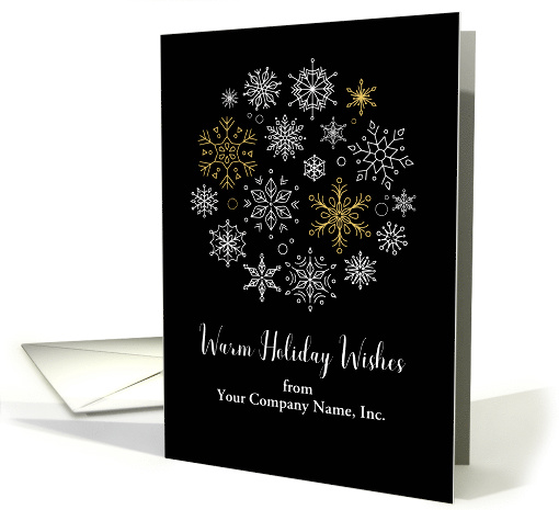 White and Gold Snowflakes on Black Customize card (1486046)