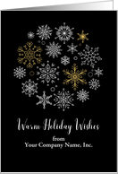 White and Gold Snowflakes on Black Customize card