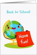 Back to School Globe Holding Note card