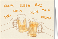 Male Friends Toasting with Beer card