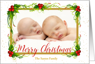 Framed in Holly Christmas Photo Card