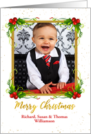 Holiday Holly Christmas Photo Card