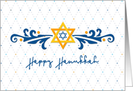 Elegant Hanukkah Scroll with Star of David card