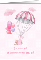 Tickled Pink New Baby Girl card