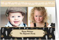 Pine Cones Two Photo Holiday Photo Card