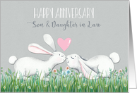 Anniversay for Son & Daughter in Law Cute Bunnies card