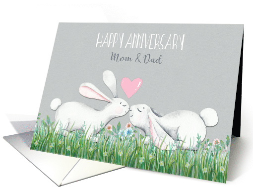 Anniversay for Mom and Dad with Cute Bunnies card (1490272)