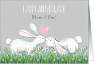 Anniversay for Mom and Dad with Cute Bunnies card