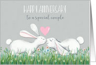 Wedding Anniversay for Special Couple with Cute Bunnies card