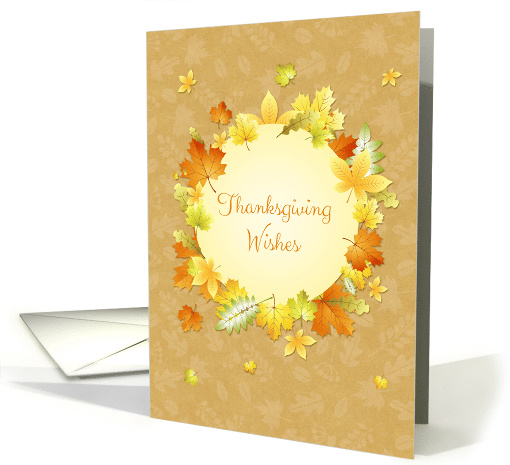 Thanksgiving Wishes with Autumn Leaves card (1490660)