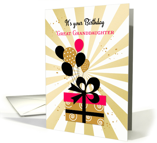 Great Granddaughter Birthday Gift and Balloons card (1491178)
