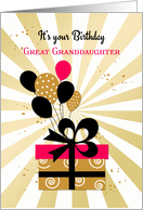 Great Granddaughter Birthday Gift and Balloons card