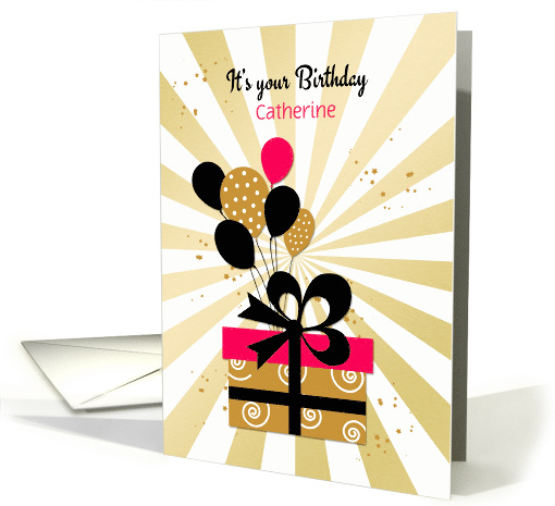 Personalized Birthday with Gift and Balloons card (1491246)
