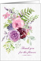 Thank You for Flowers Watercolor Bouquet card
