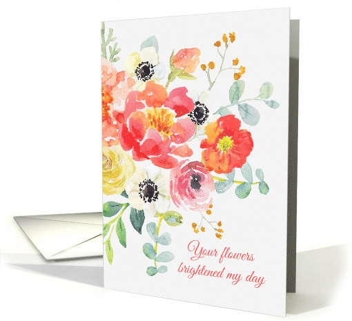 Thank You for Flowers Bright Floral Arrangement card (1493162)