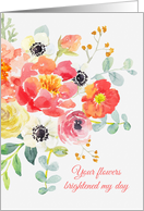 Thank You for Flowers Bright Floral Arrangement card