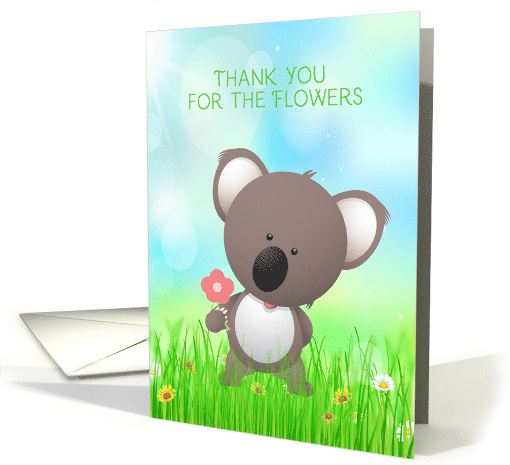 Thank You for Flowers Cute Koala card (1493534)