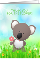 Thank You for Flowers Cute Koala card