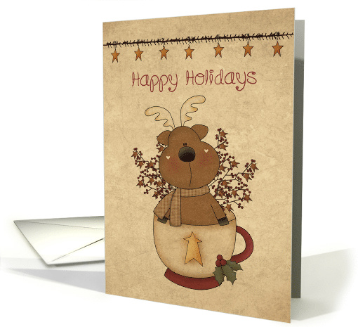 Holiday Reindeer in Mug card (1493590)