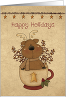 Holiday Reindeer in Mug card