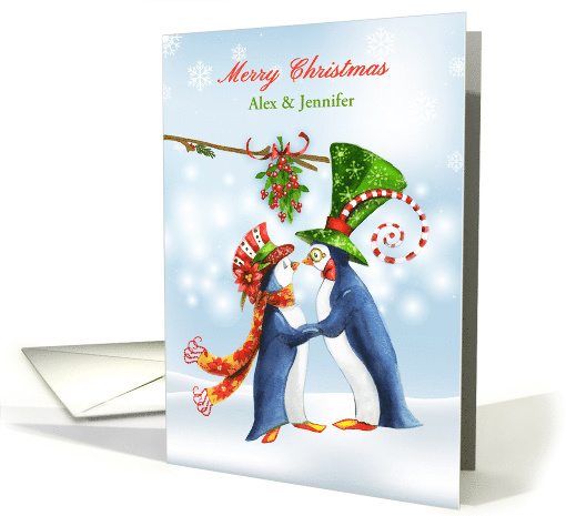 Christmas Penguin Couple Customized card (1493758)