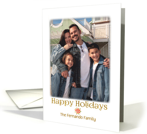 Golden Happy Holidays Text with Red Poinsettia Soft Edge... (1495920)