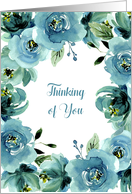 Thinking of You - Blue Floral card