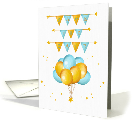 Save the Date - Banner & Balloons - Birthday Party card (1499376)