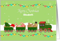 Customize Name - Holiday Train of Goodies - Merry Christmas card