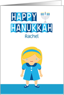 Happy Hanukkah for Blonde Girl - Customized card