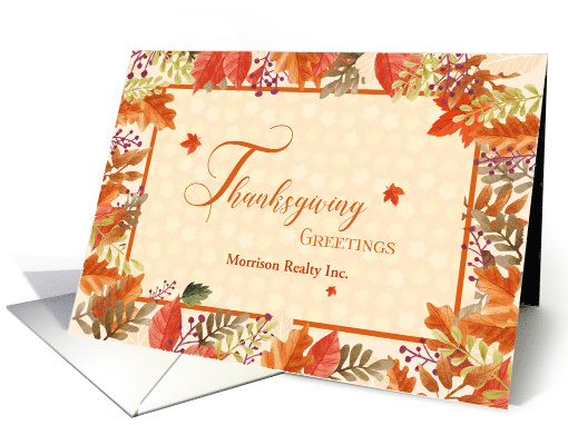 Customized Thanksgiving Autumn Leaves Border card (1501200)