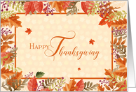 Framed Thanksgiving Autumn Leaves card