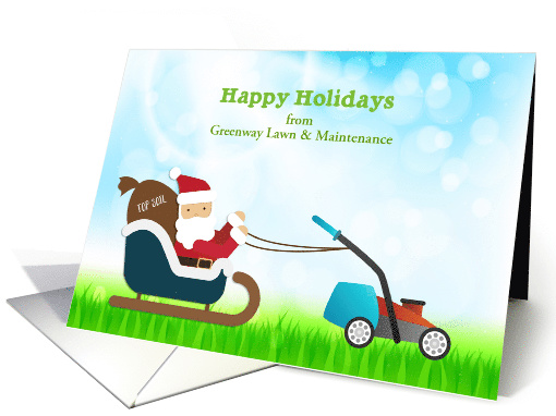 Customize - Christmas from Landscaper - Santa with Mower card