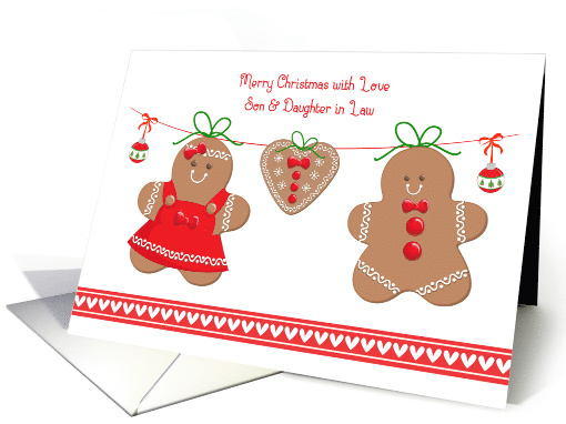 Son & Daughter in Law - Gingerbread Couple - Merry Christmas card